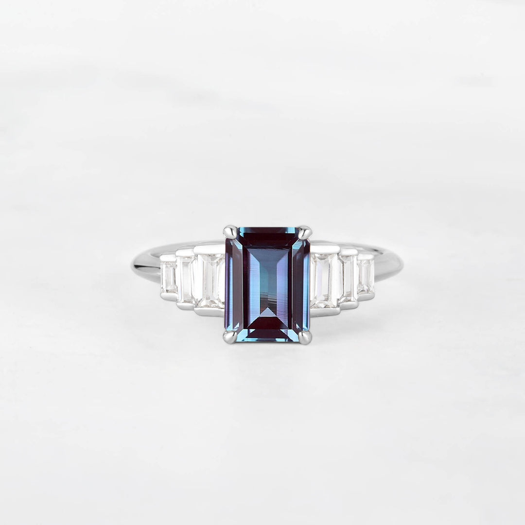 Symmar Emerald-cut Alexandrite Engagement Ring (Chris Customized)