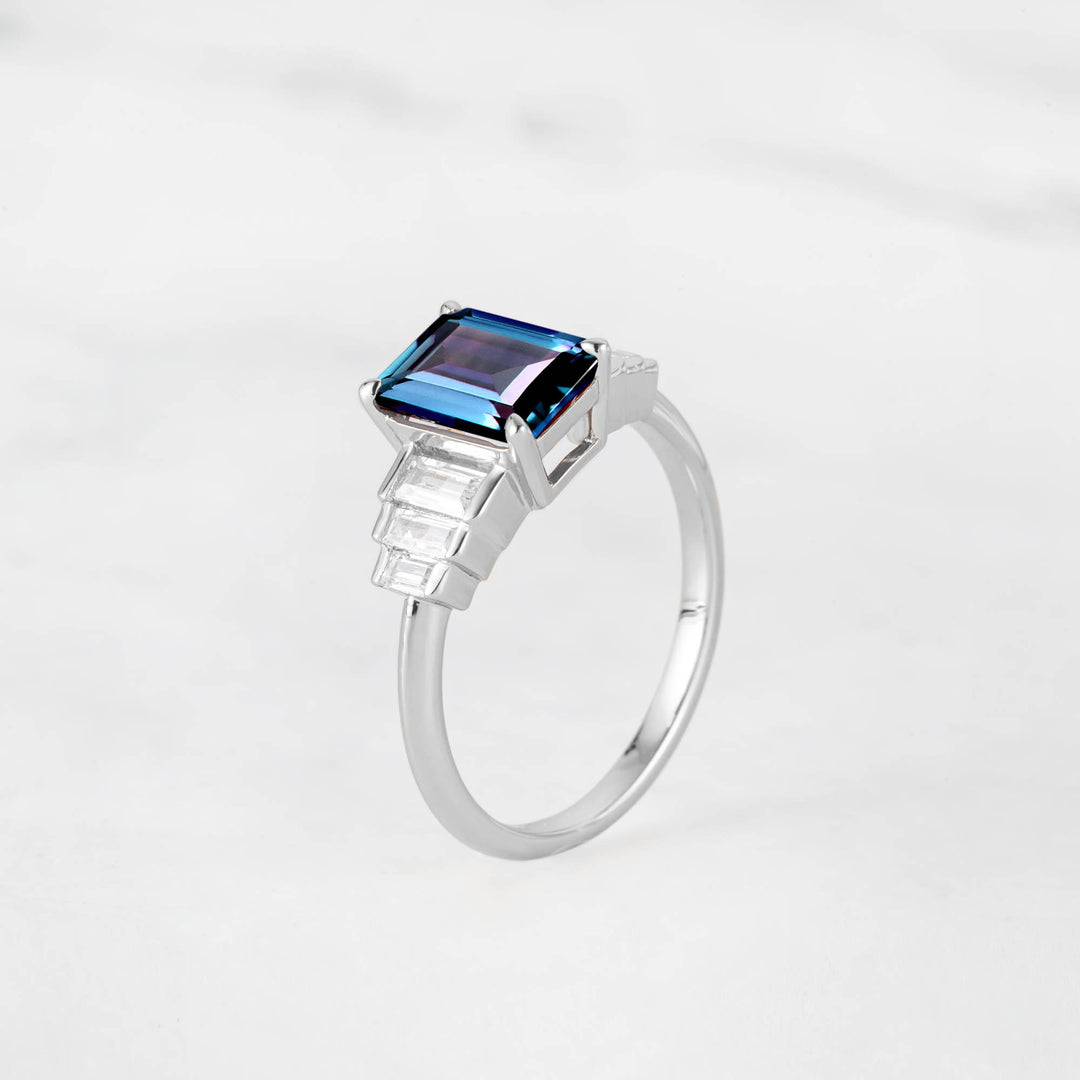 Symmar Emerald-cut Alexandrite Engagement Ring (Chris Customized)