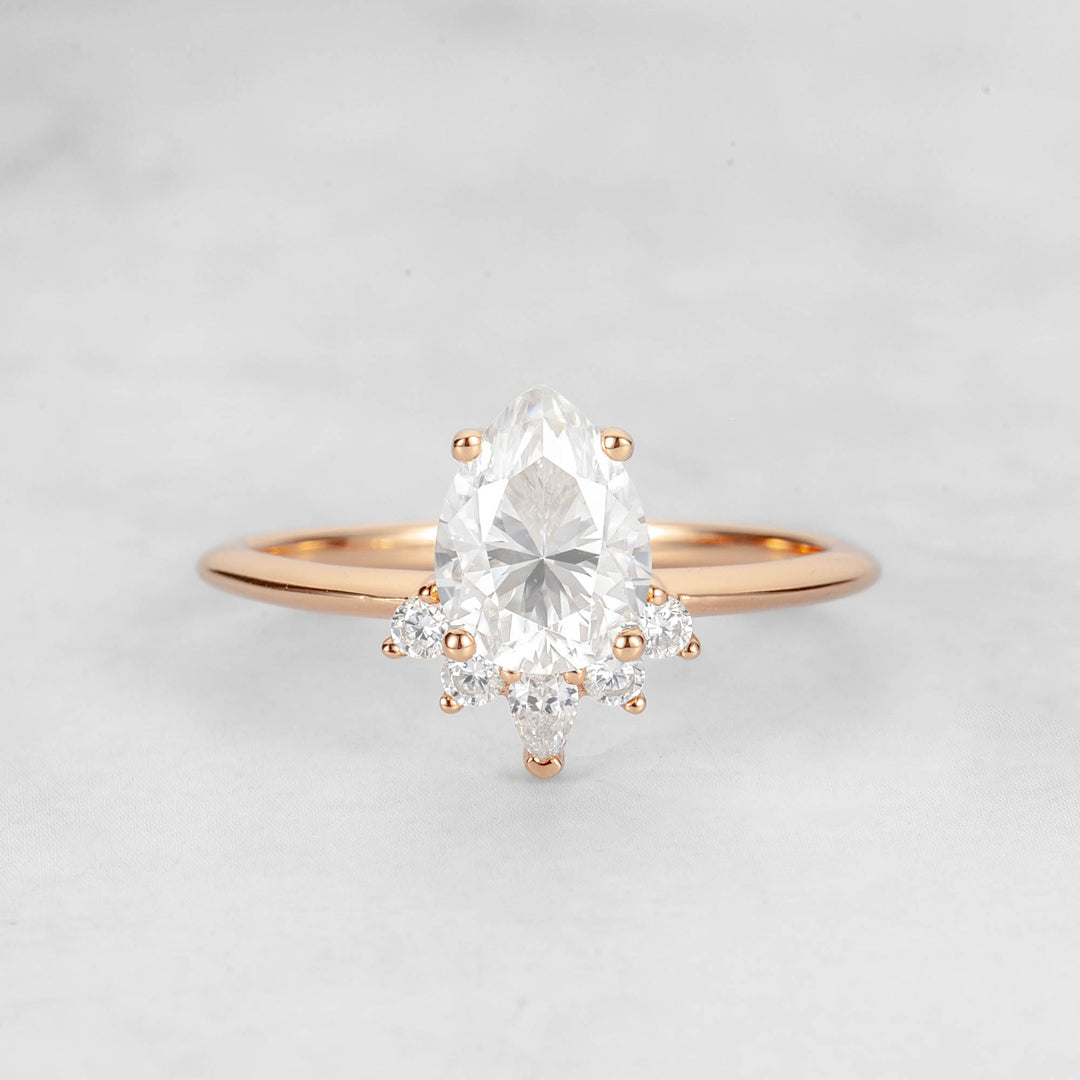 Verta Pear Moissanite Ring