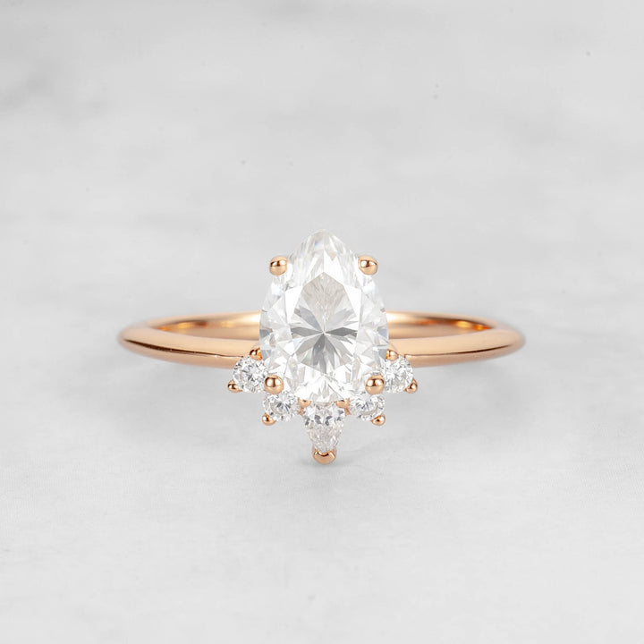 Verta Pear Moissanite Ring