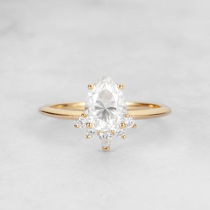 Verta Pear Moissanite Ring