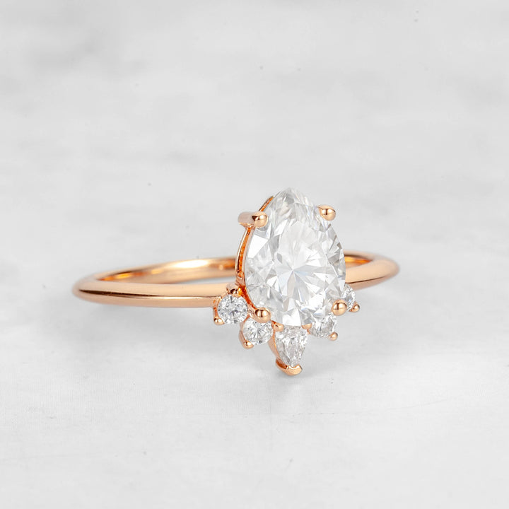 Verta Pear Moissanite Ring