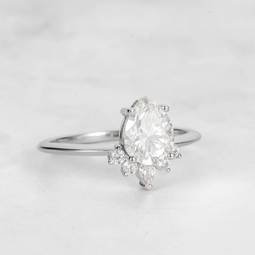 Verta Pear Moissanite Ring