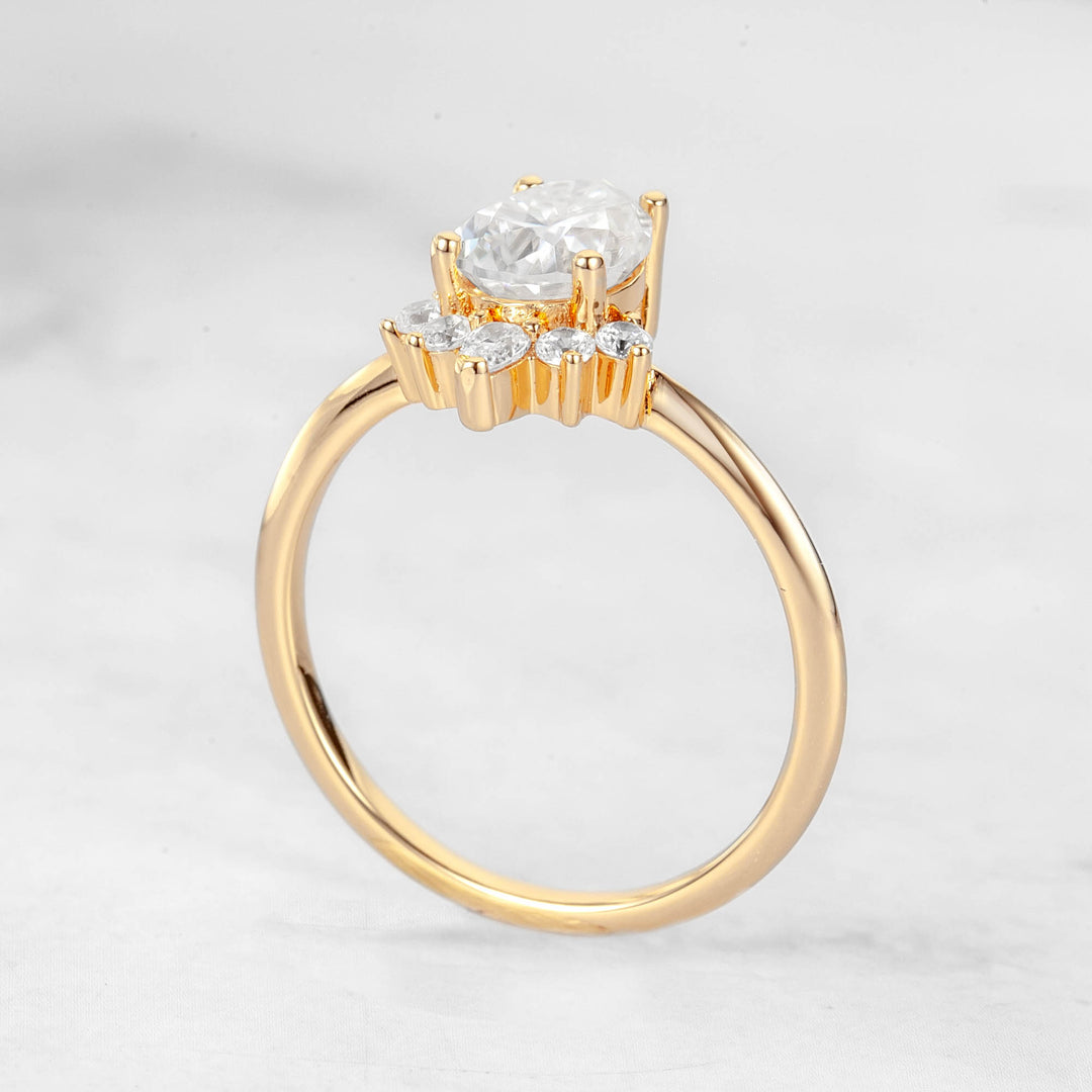 Verta Pear Moissanite Ring