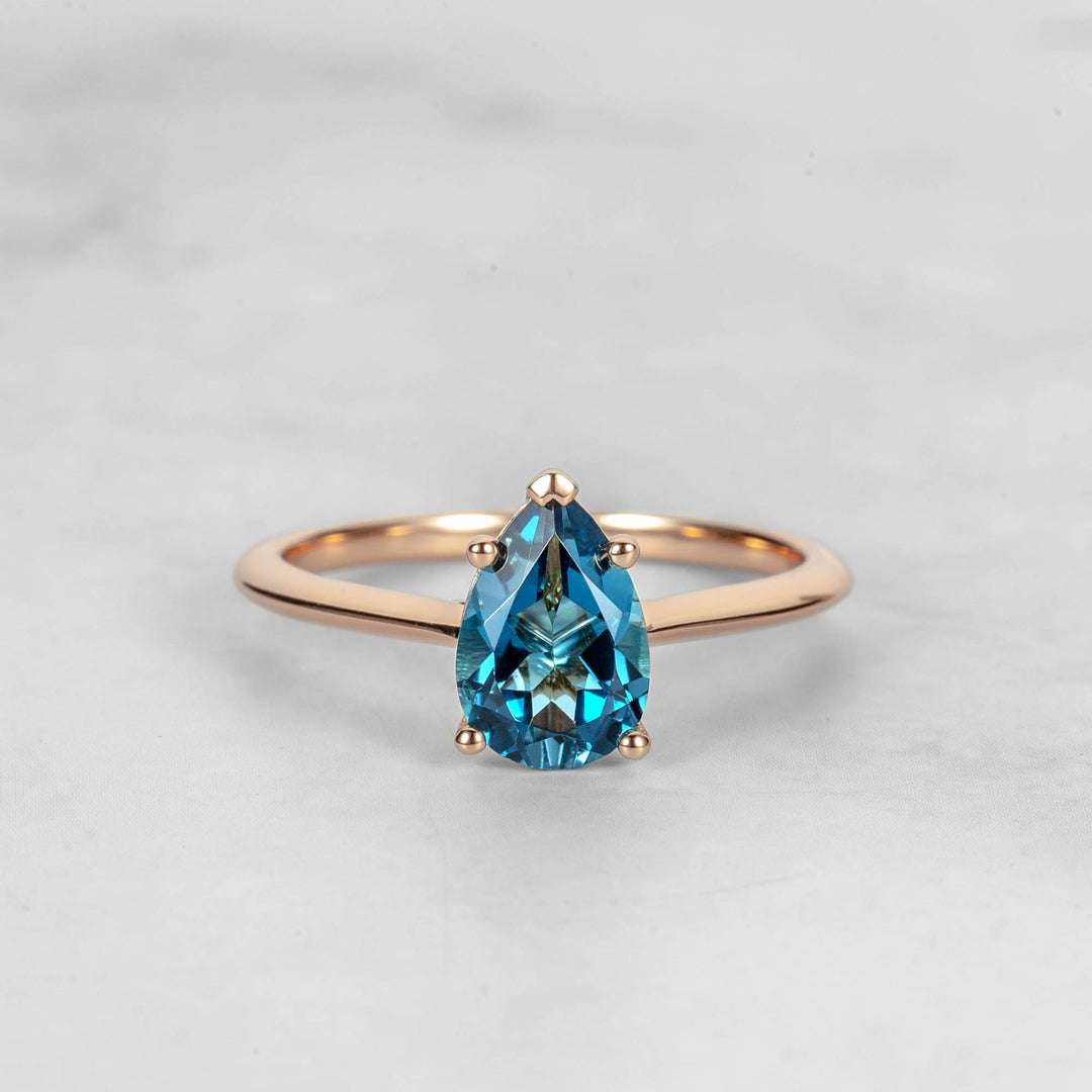 Pretti Pear Sapphire Engagement Ring