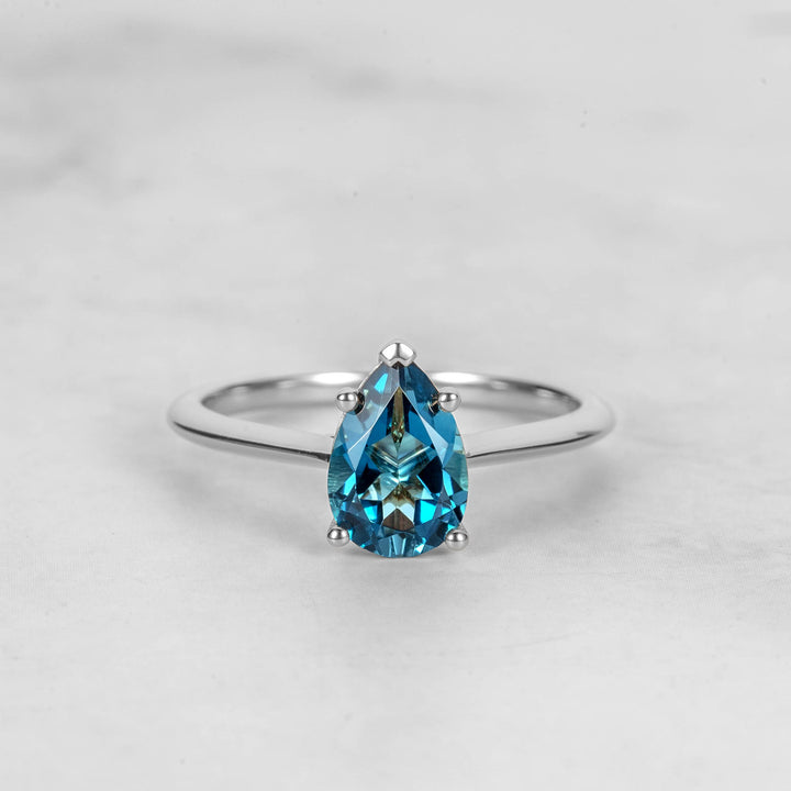 Pretti Pear Sapphire Engagement Ring