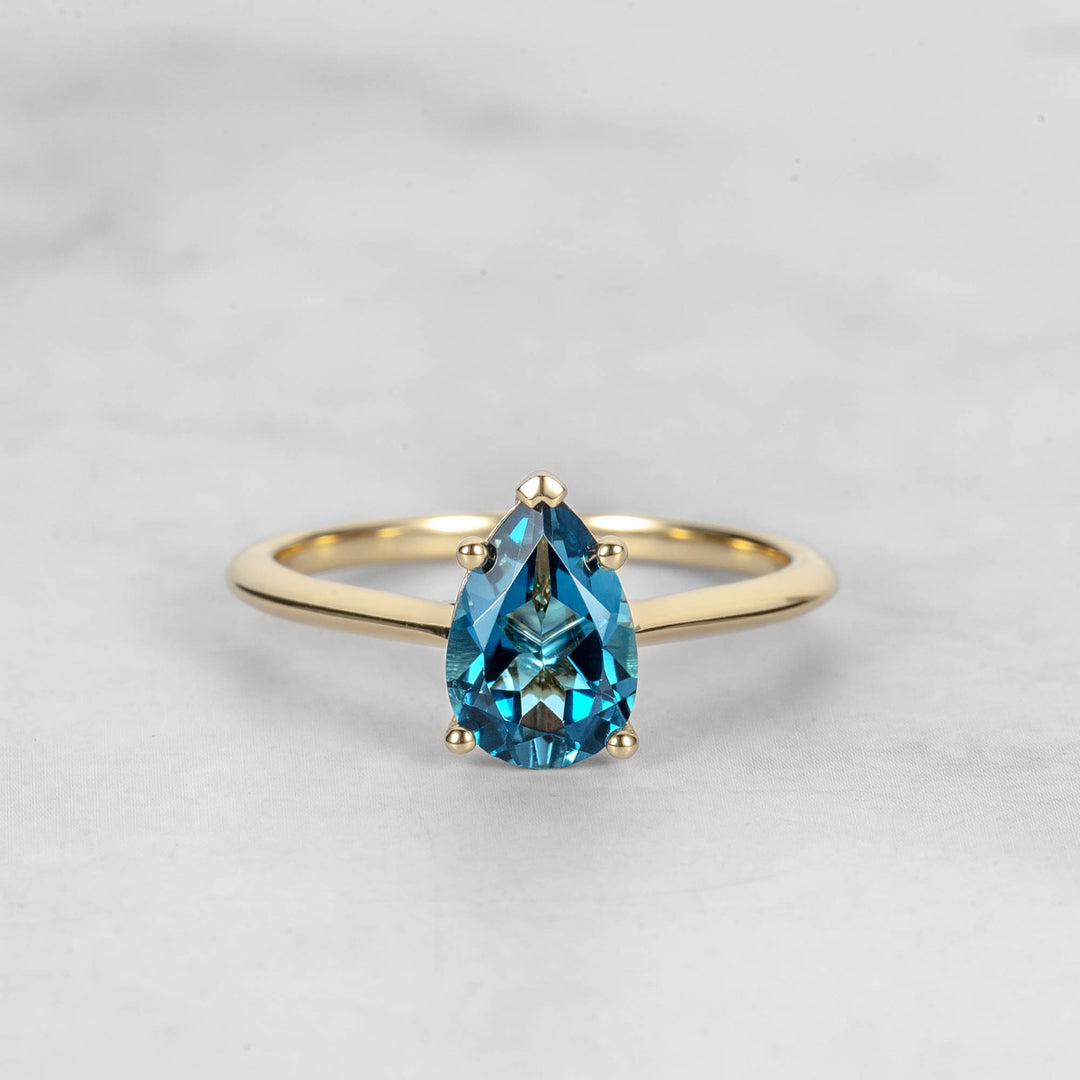 Pretti Pear Sapphire Engagement Ring