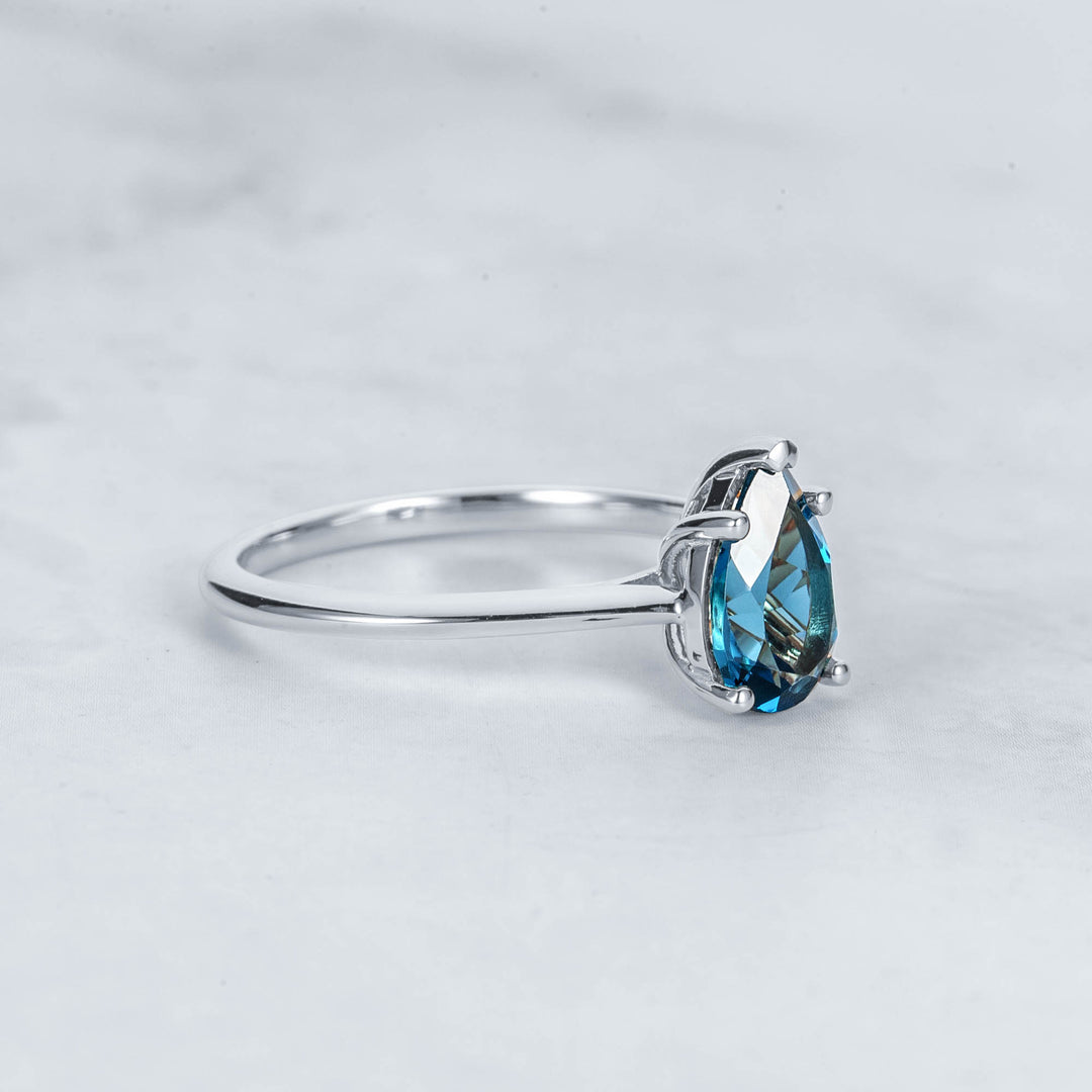 Pretti Pear Sapphire Engagement Ring