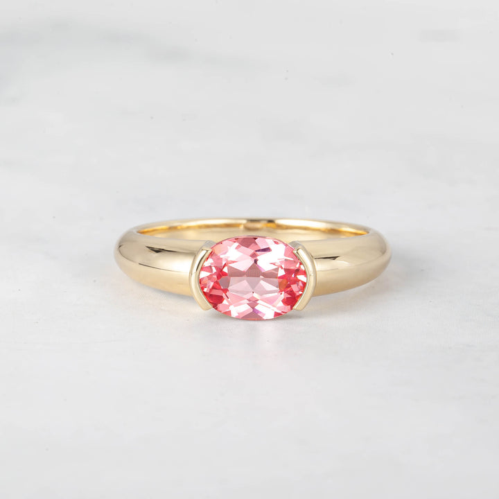 Satra Oval padparadscha Engagement Ring