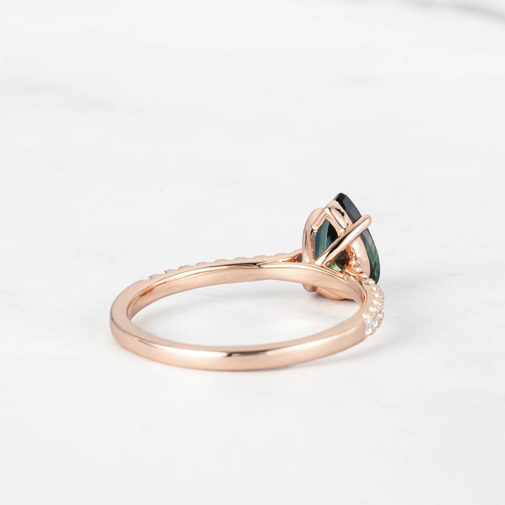 Leva Pear Shape Teal Sapphire Ring