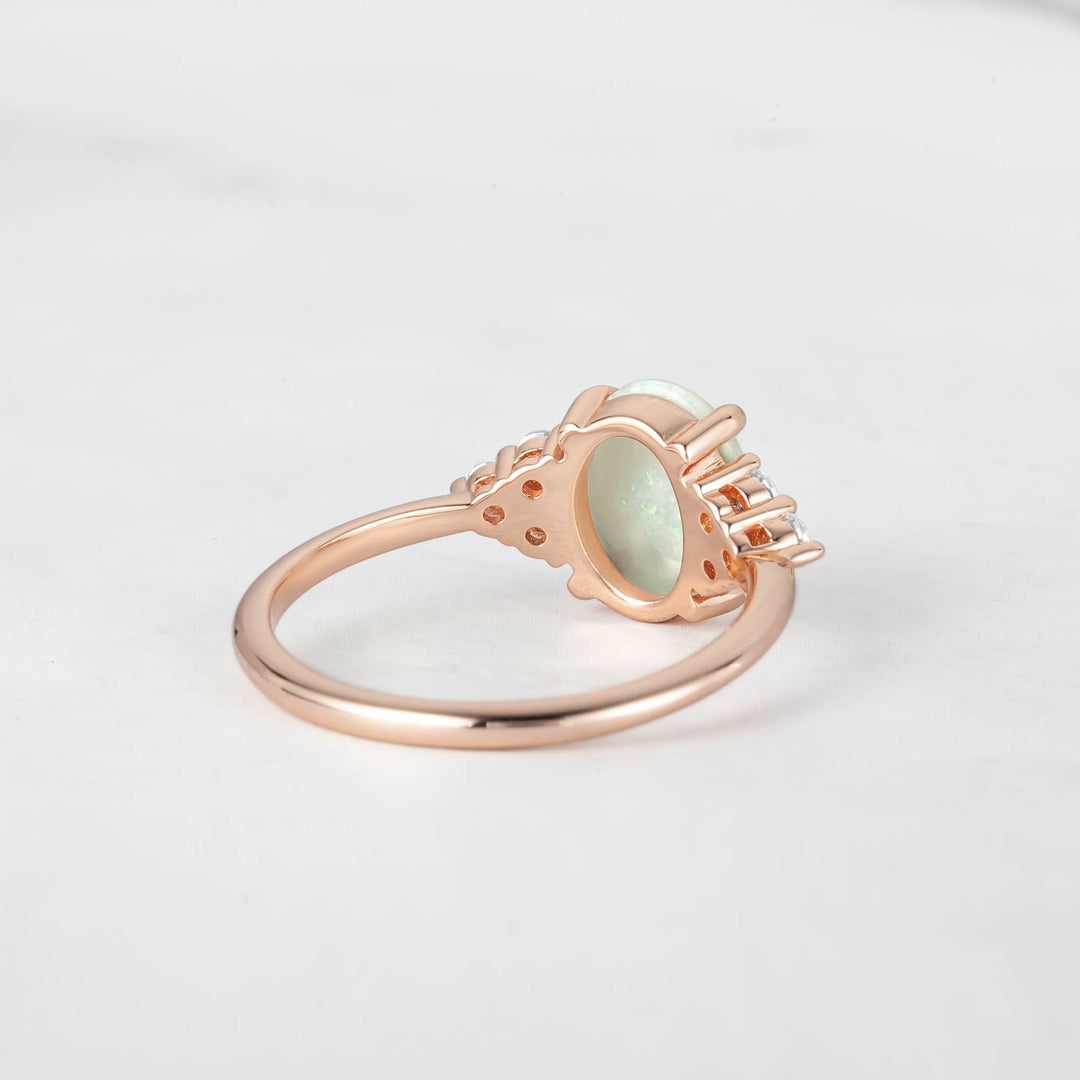 Symmar Oval Opal Diamond Ring