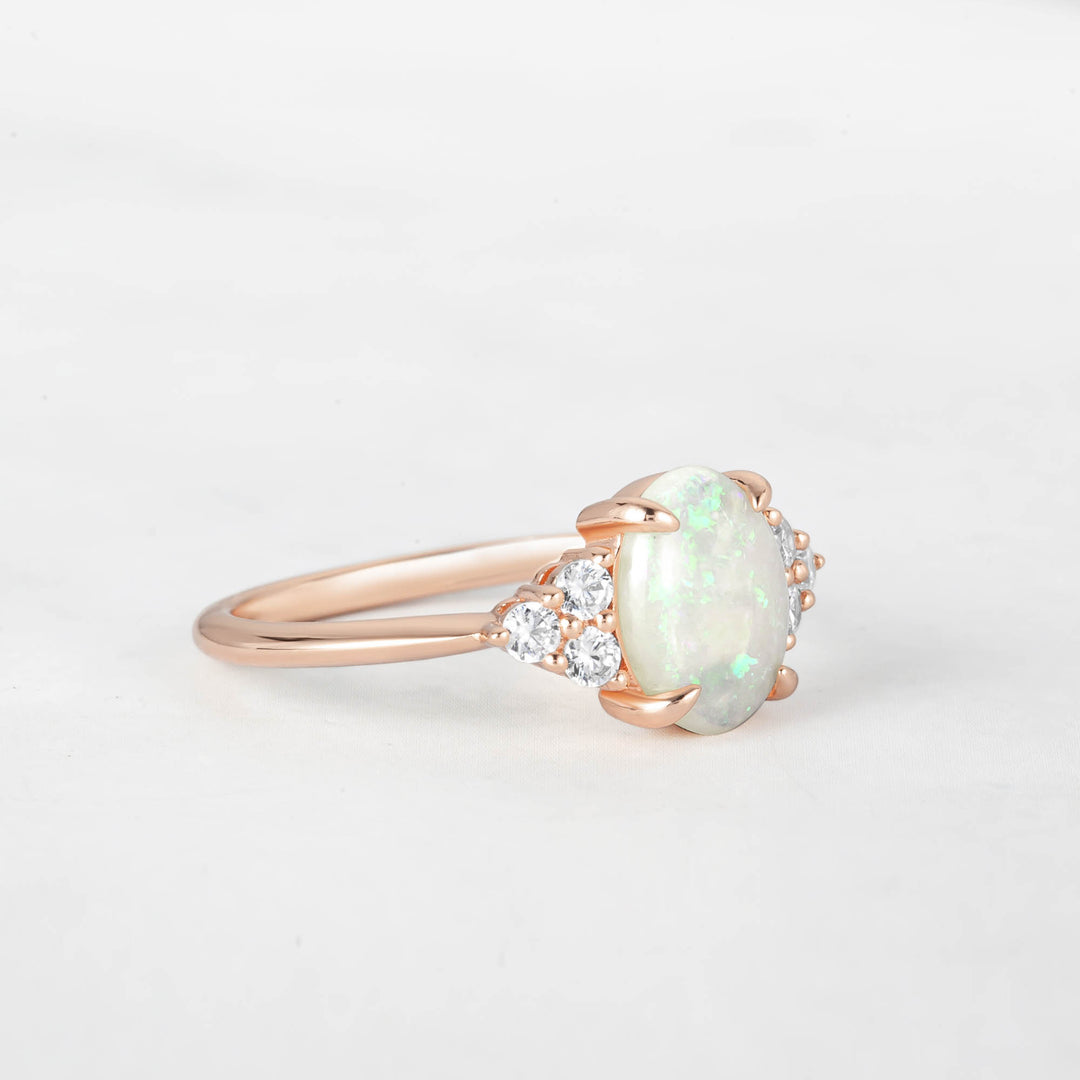 Symmar Oval Opal Diamond Ring