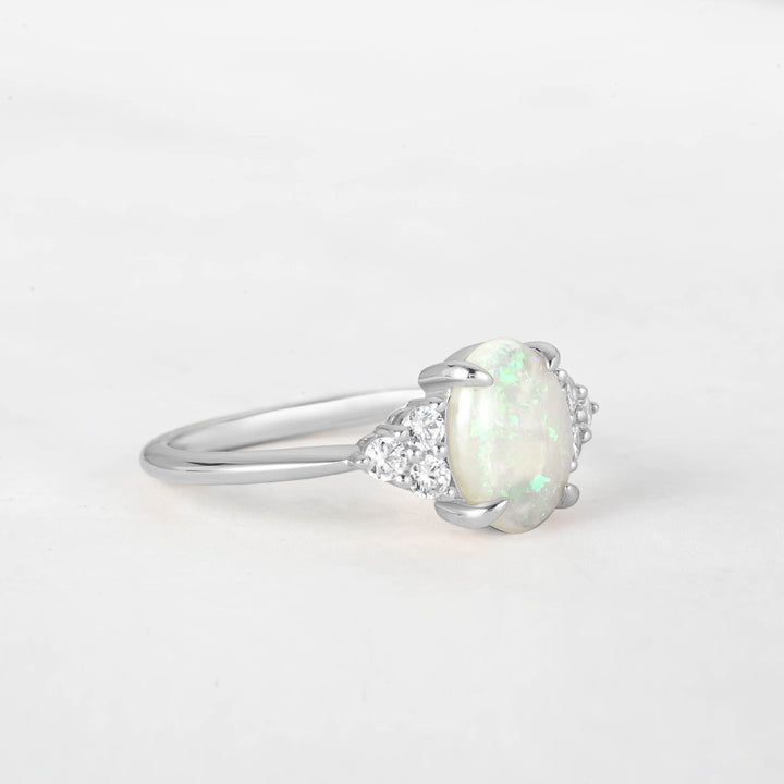 Symmar Oval Opal Diamond Ring