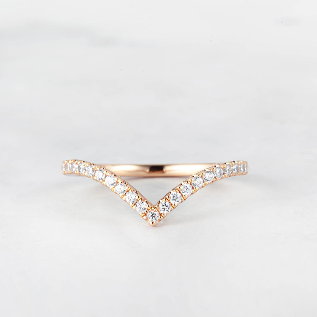 Vira V-band Diamond Wedding Ring