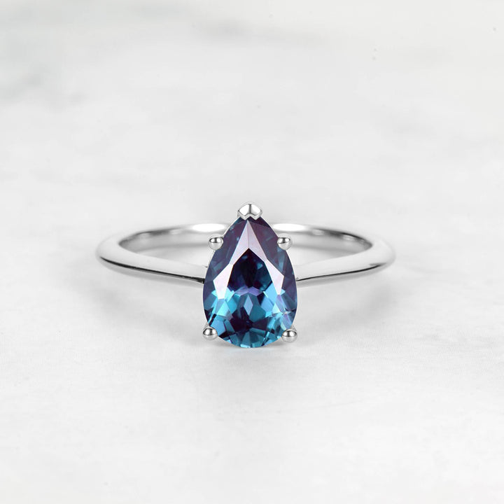 Pretti Pear Alexandrite Engagement Ring