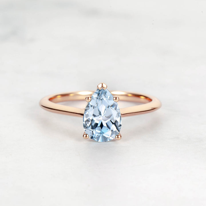 Pretti Pear Aquamarine Engagement Ring