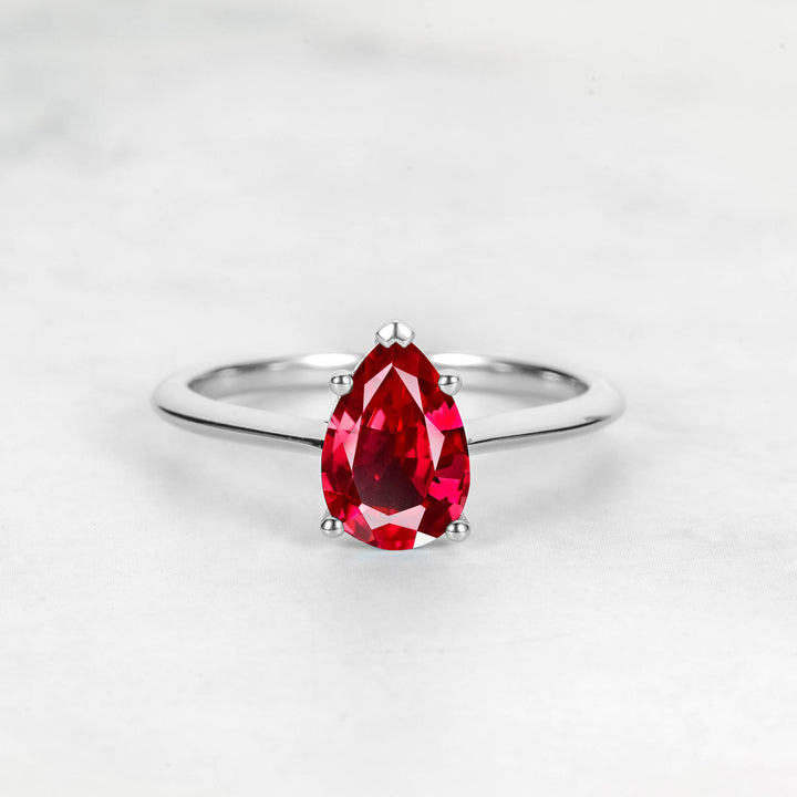 Pretti Pear Ruby Engagement Ring