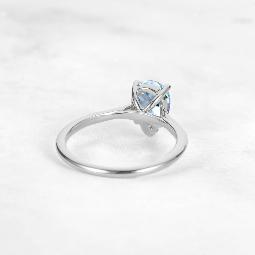 Pretti Pear Aquamarine Engagement Ring