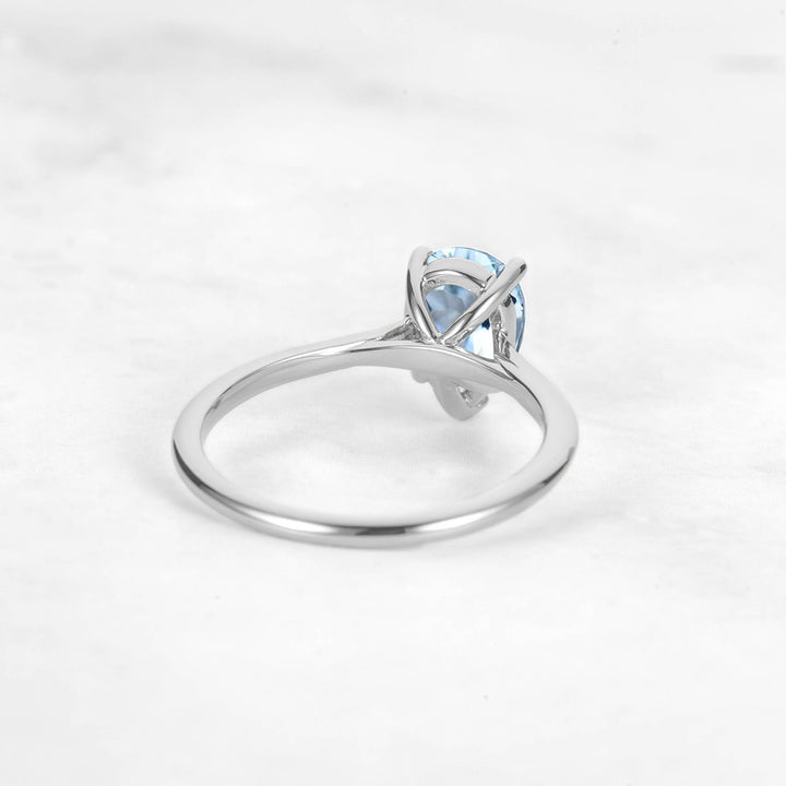 Pretti Pear Aquamarine Engagement Ring