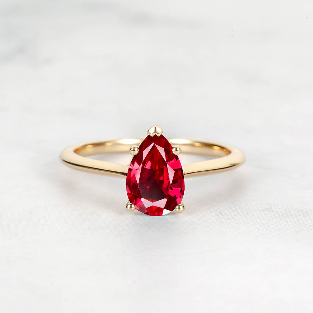 Pretti Pear Ruby Engagement Ring