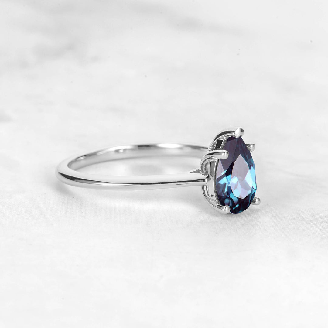 Pretti Pear Alexandrite Engagement Ring