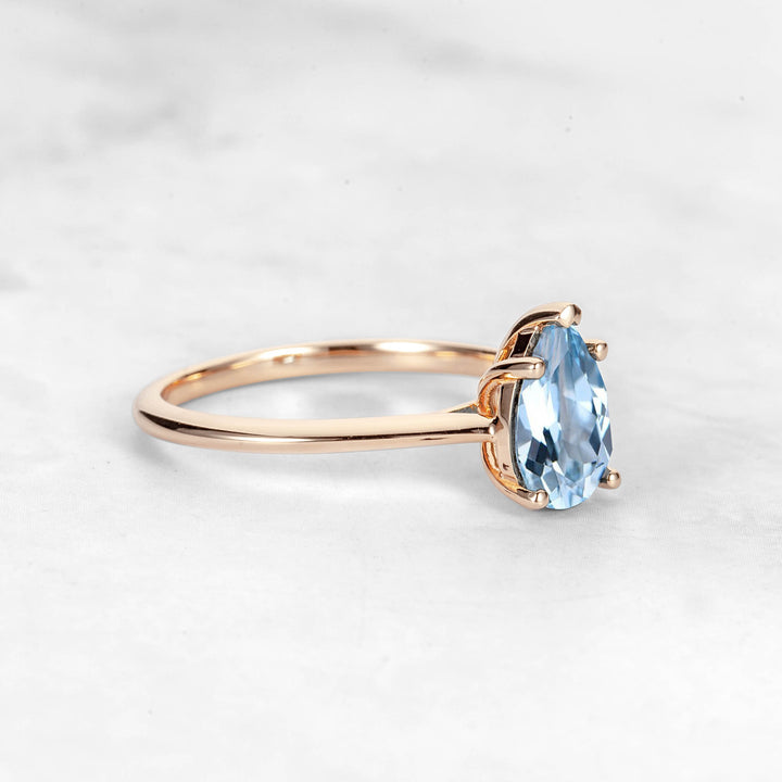 Pretti Pear Aquamarine Engagement Ring