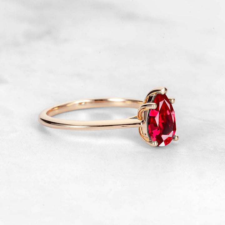 Pretti Pear Ruby Engagement Ring