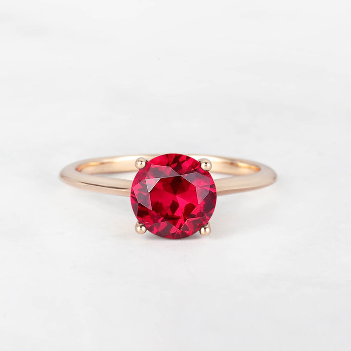 Pretti Round Ruby Engagement Ring