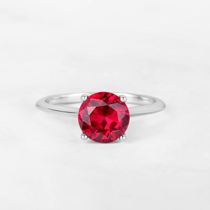 Pretti Round Ruby Engagement Ring