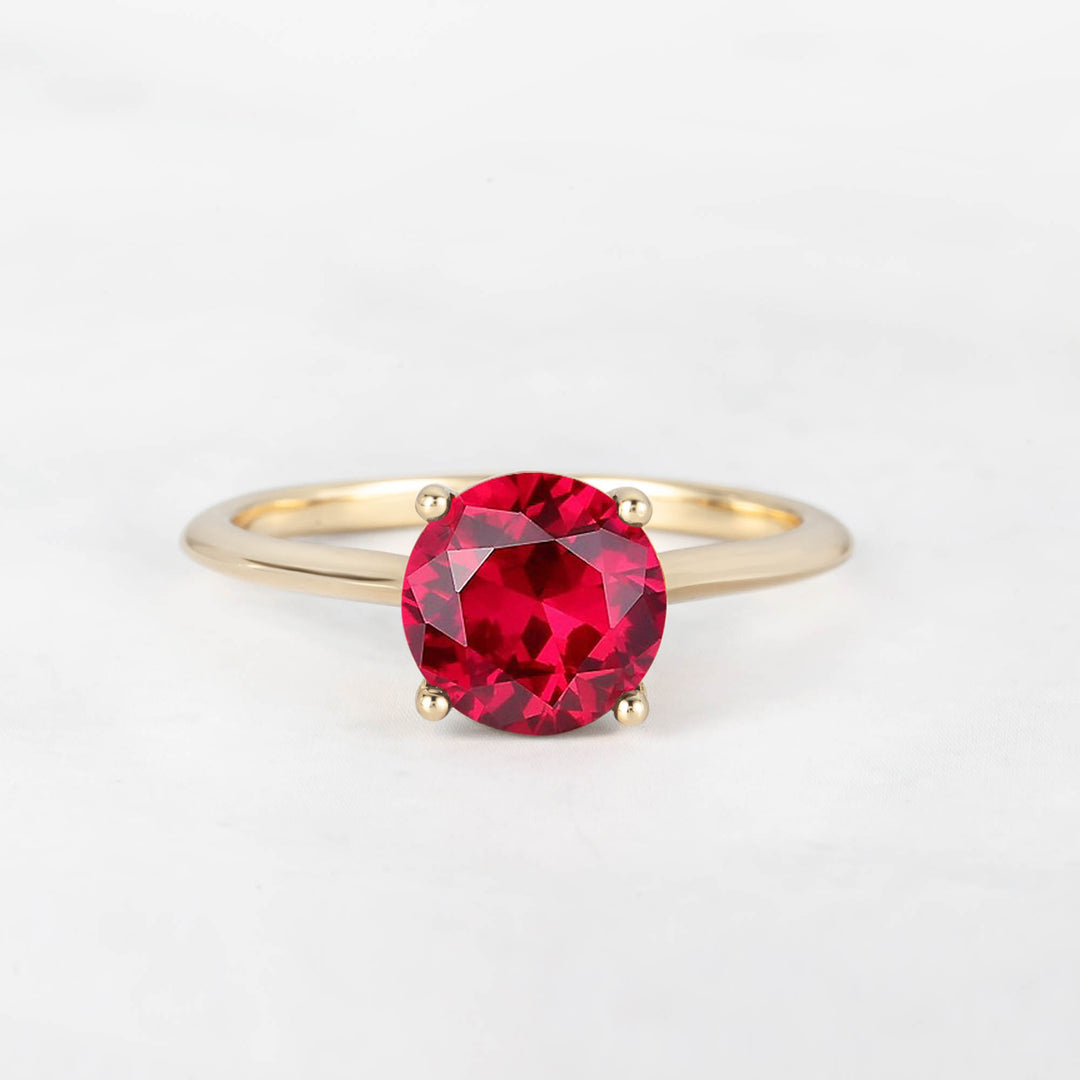 Pretti Round Ruby Engagement Ring