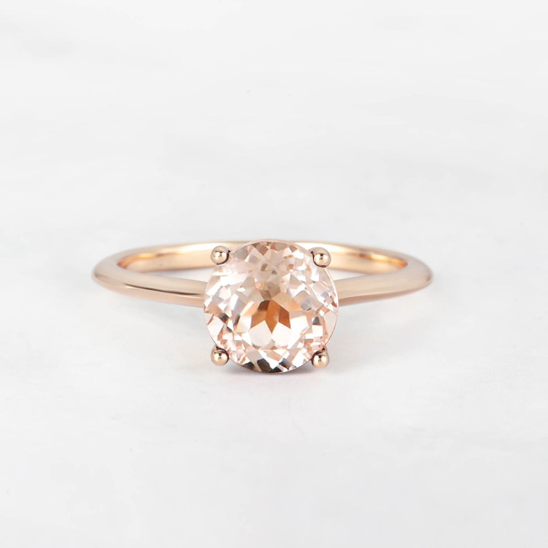 Pretti Round Morganite Engagement Ring