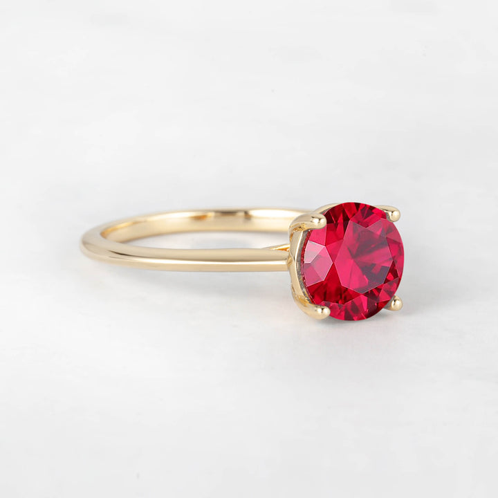 Pretti Round Ruby Engagement Ring