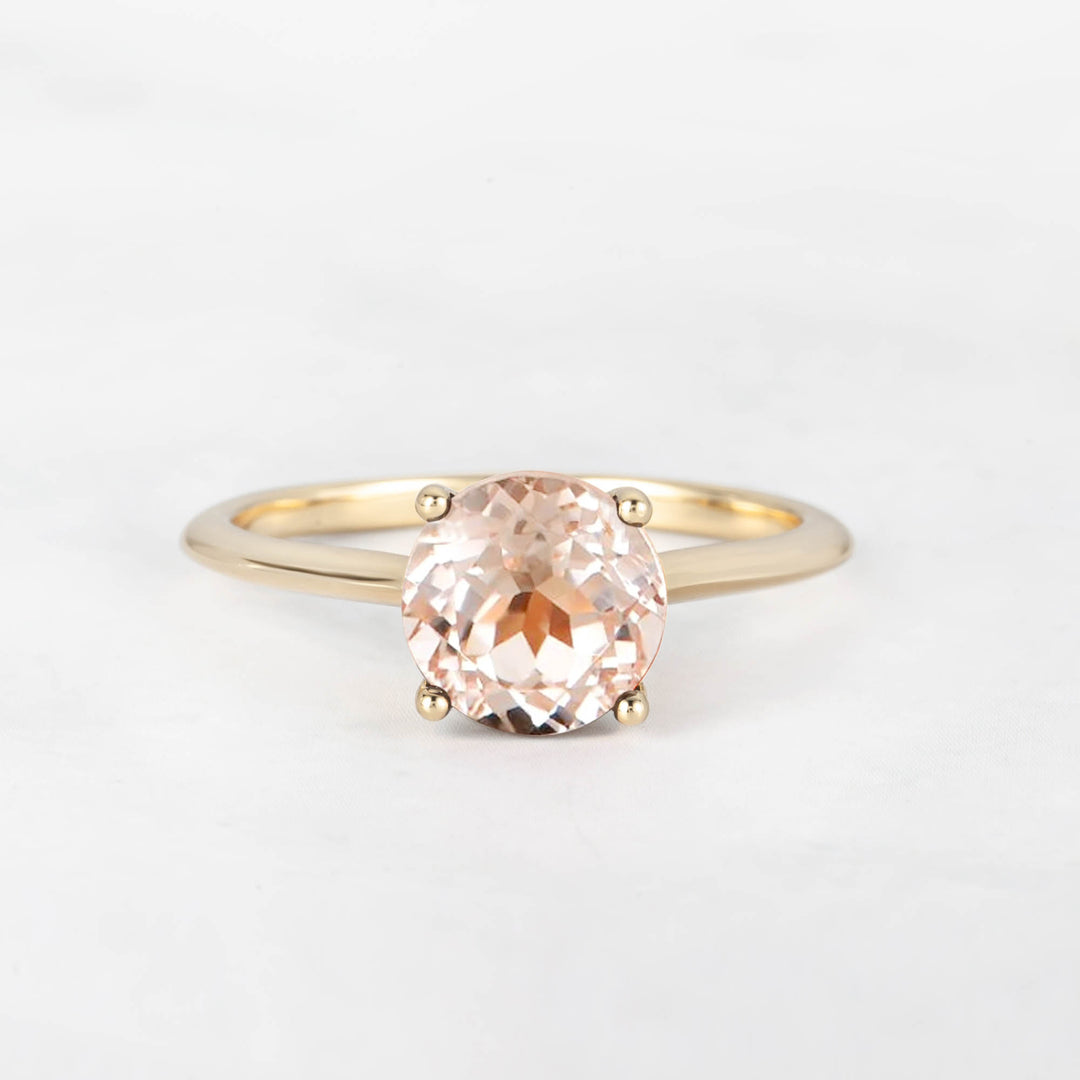 Pretti Round Morganite Engagement Ring