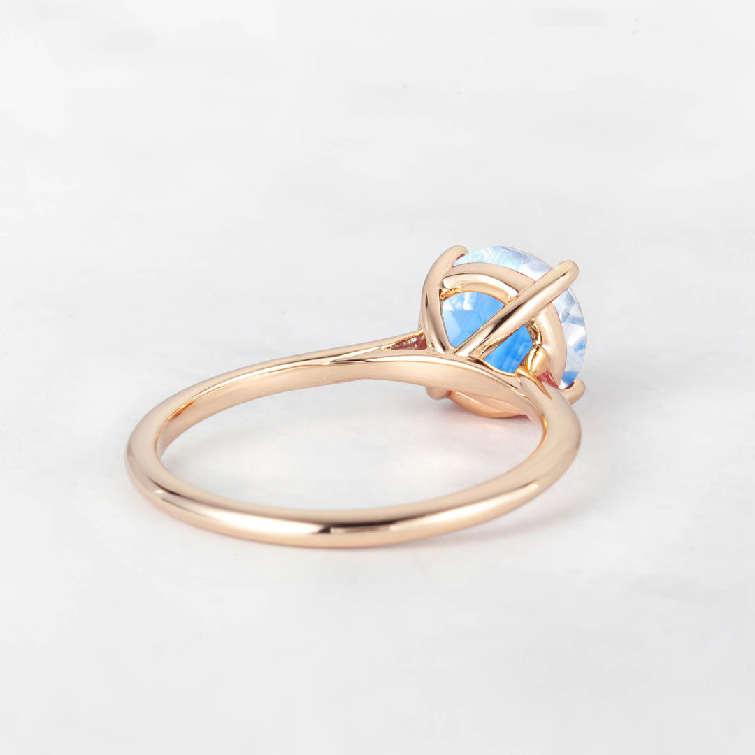 Pretti Round Moonstone Engagement Ring