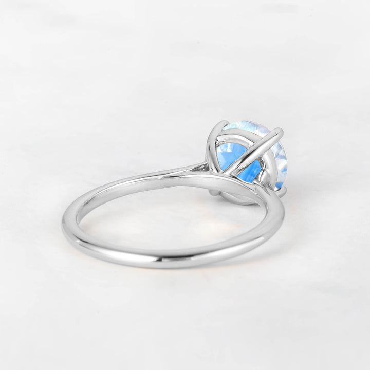 Pretti Round Moonstone Engagement Ring