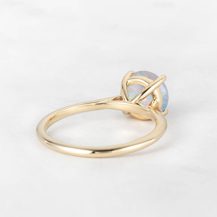 Pretti Round Opal Engagement Ring