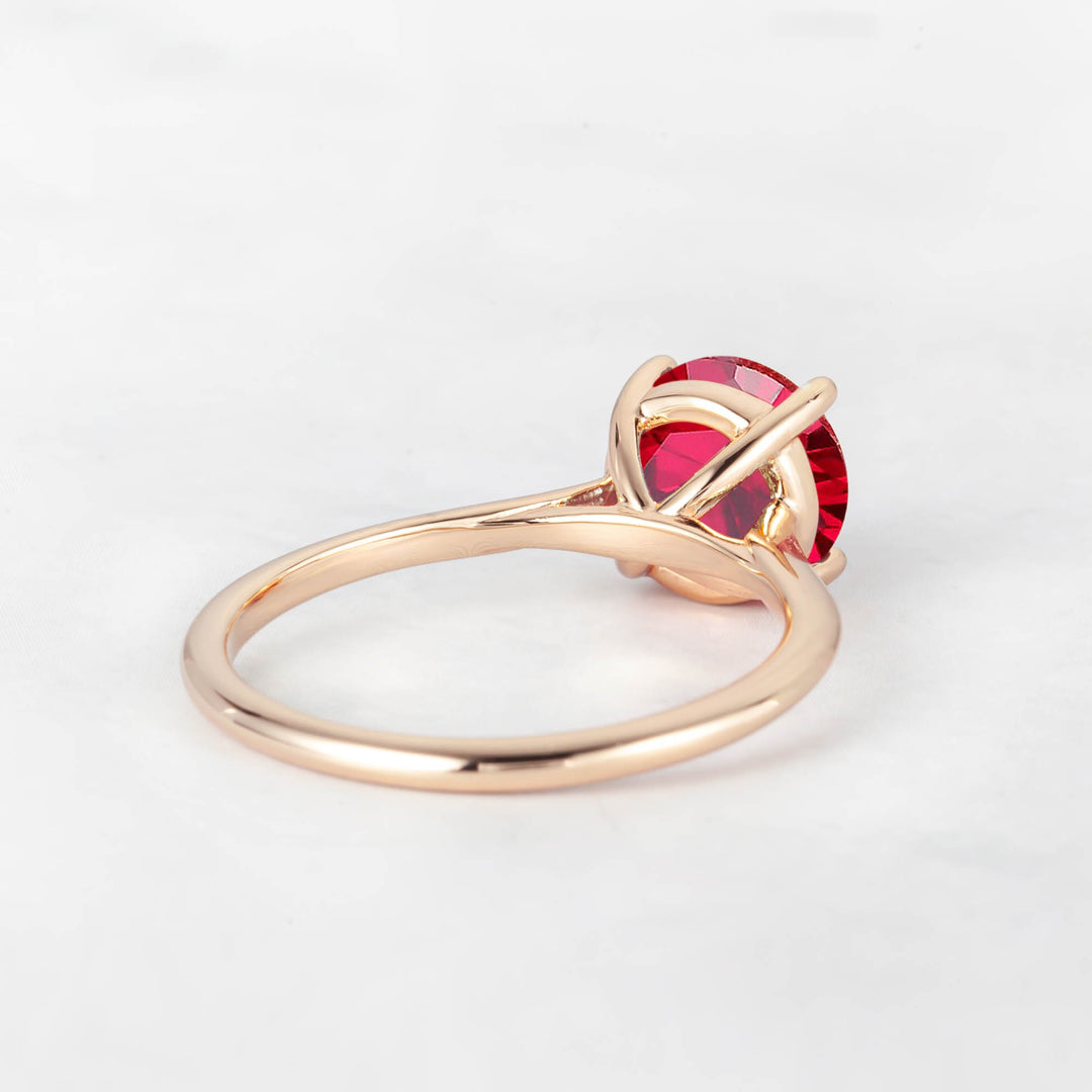 Pretti Round Ruby Engagement Ring