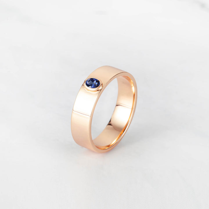 Satra Oval Blue Sapphire Engagement Ring