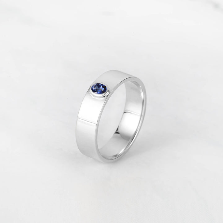 Satra Oval Blue Sapphire Engagement Ring