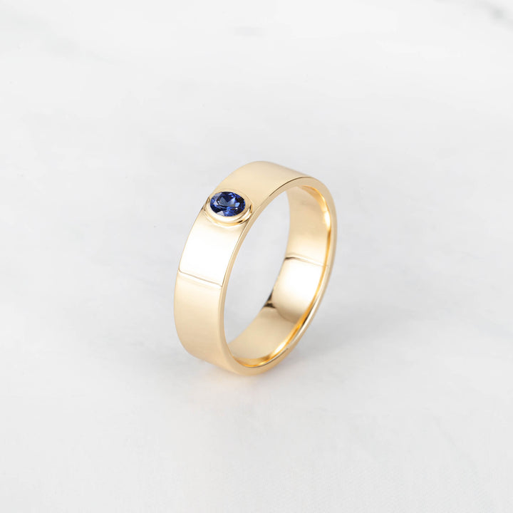 Satra Oval Blue Sapphire Engagement Ring