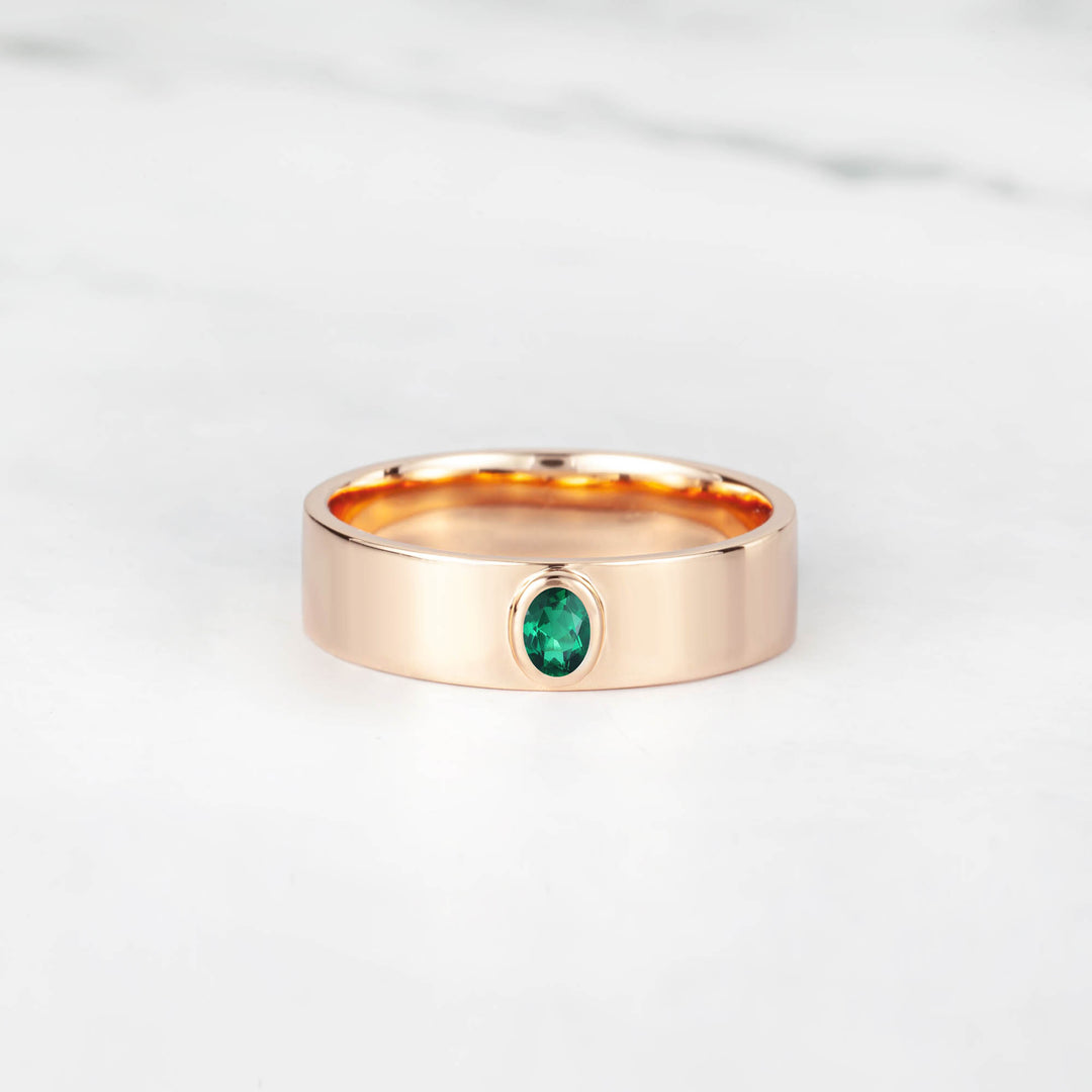 Satra Oval Emerald Engagement Ring