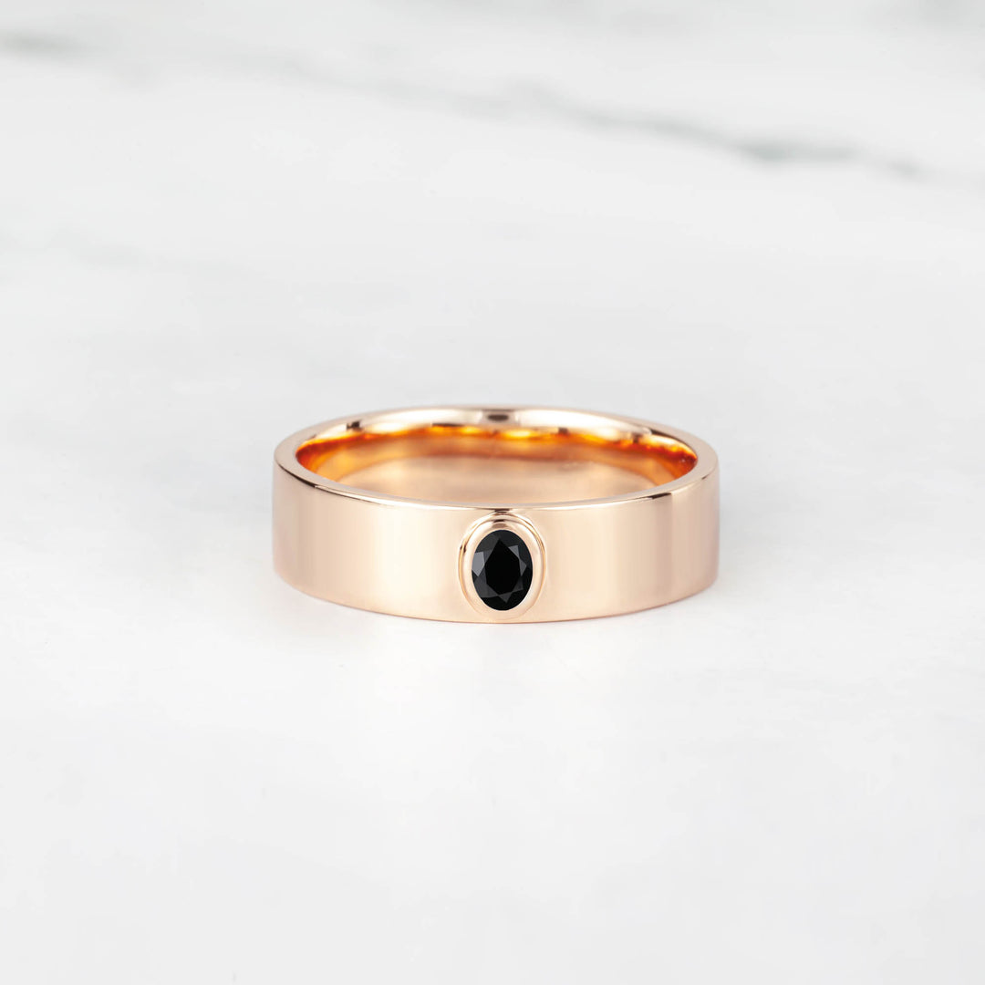 Satra Oval Black Onyx Engagement Ring