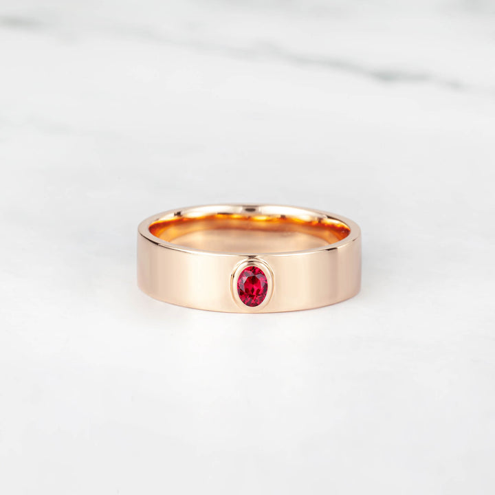 Satra Oval Ruby Engagement Ring