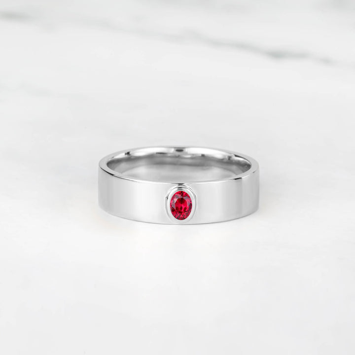 Satra Oval Ruby Engagement Ring