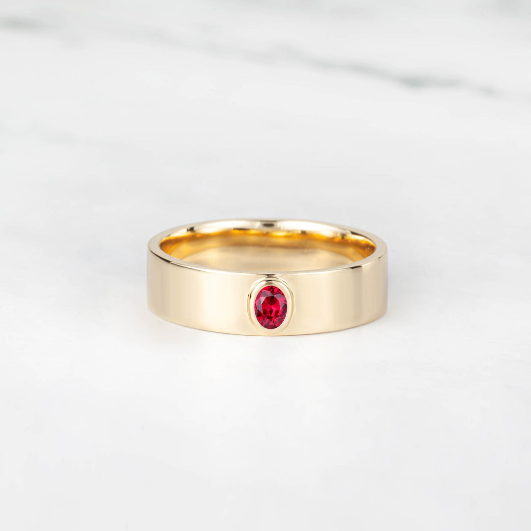 Satra Oval Ruby Engagement Ring