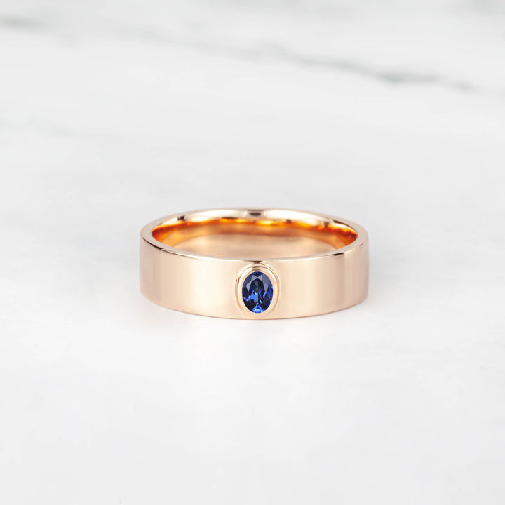 Satra Oval Blue Sapphire Engagement Ring