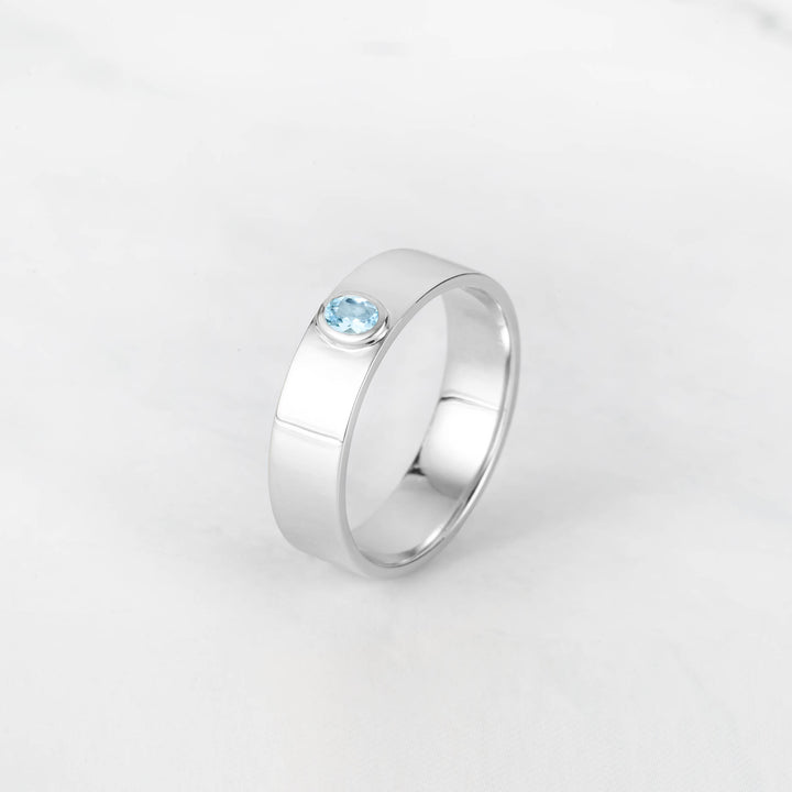 Satra Oval Aquamarine Engagement Ring