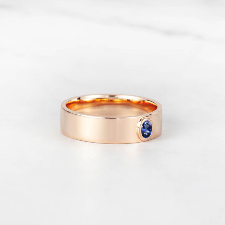 Satra Oval Blue Sapphire Engagement Ring