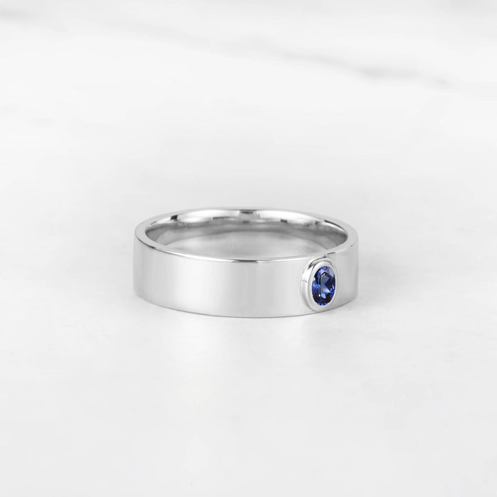 Satra Oval Blue Sapphire Engagement Ring