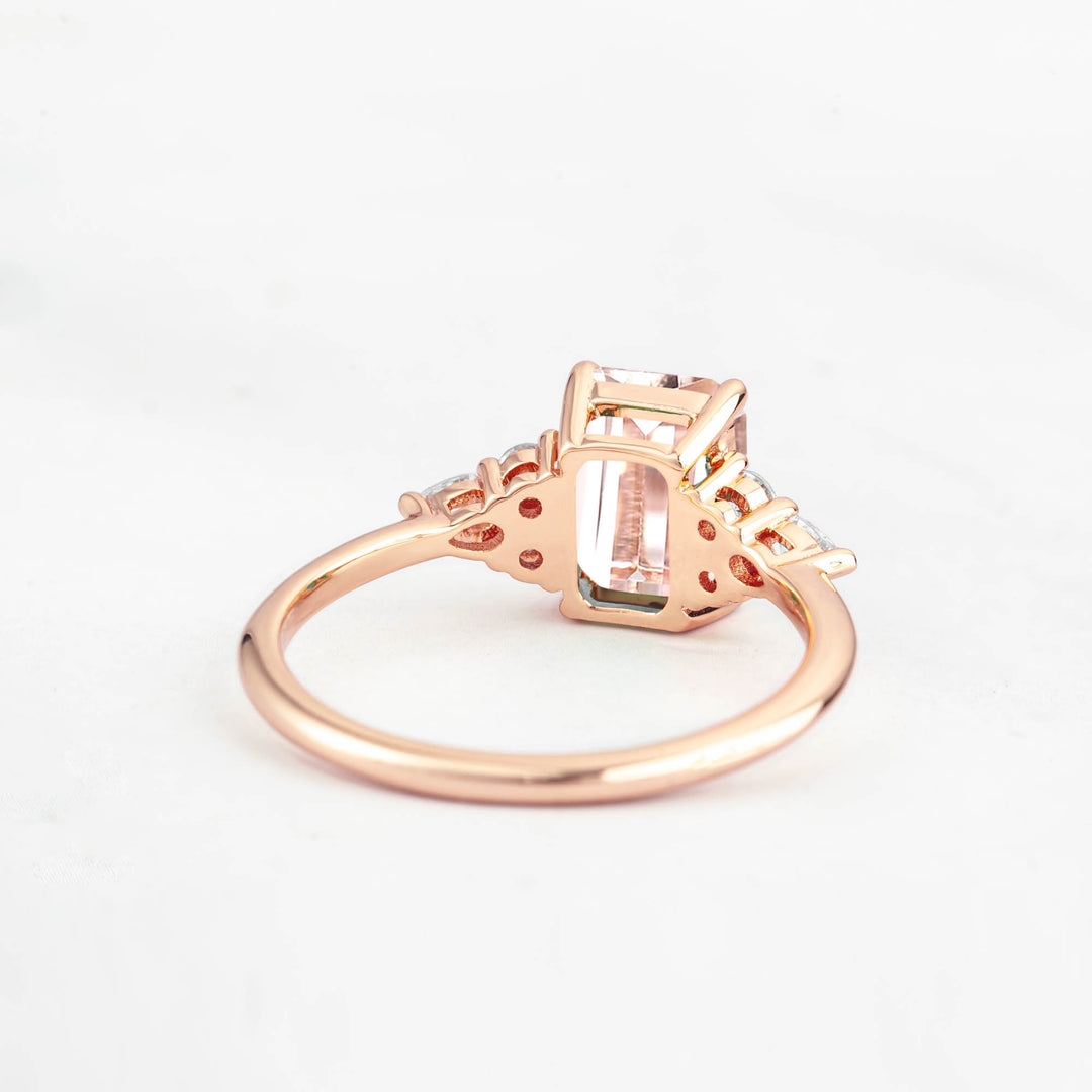 Symmar Emerald-cut Morganite Engagement Ring